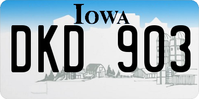 IA license plate DKD903