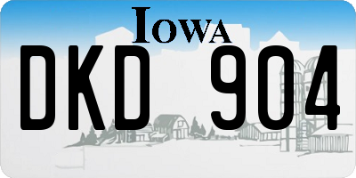 IA license plate DKD904