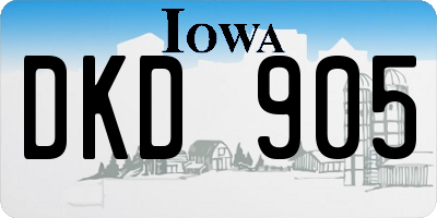 IA license plate DKD905