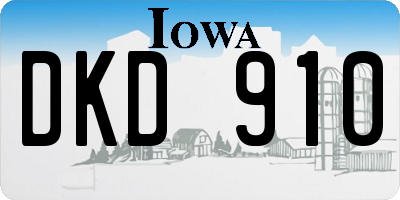 IA license plate DKD910