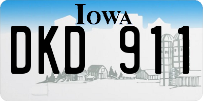 IA license plate DKD911