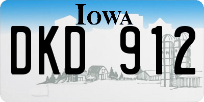 IA license plate DKD912