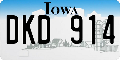 IA license plate DKD914