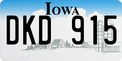 IA license plate DKD915