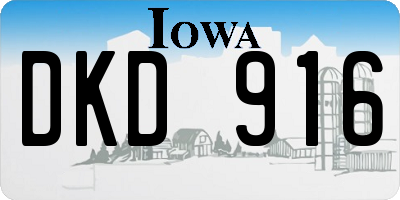 IA license plate DKD916
