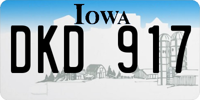 IA license plate DKD917