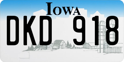 IA license plate DKD918