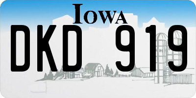 IA license plate DKD919