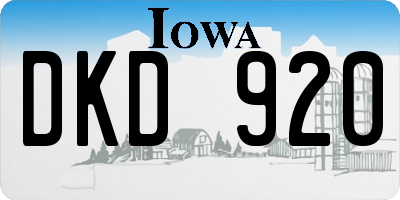IA license plate DKD920