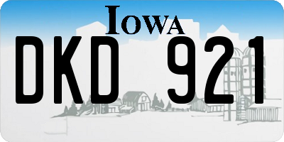 IA license plate DKD921