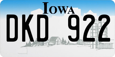 IA license plate DKD922