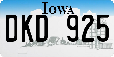 IA license plate DKD925