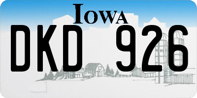 IA license plate DKD926