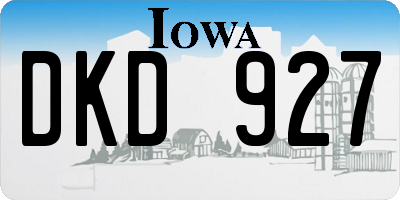 IA license plate DKD927