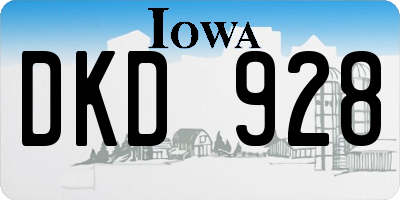 IA license plate DKD928
