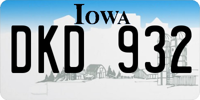 IA license plate DKD932