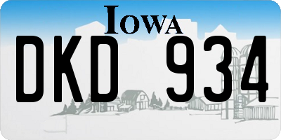 IA license plate DKD934