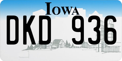 IA license plate DKD936