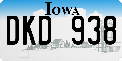 IA license plate DKD938