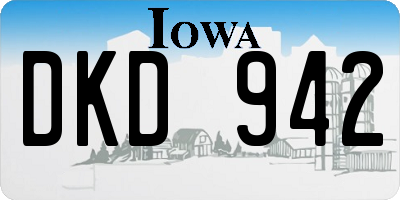 IA license plate DKD942