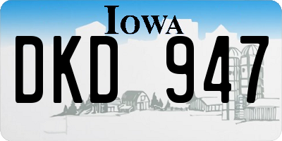 IA license plate DKD947
