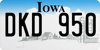 IA license plate DKD950