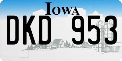 IA license plate DKD953