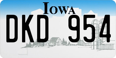 IA license plate DKD954