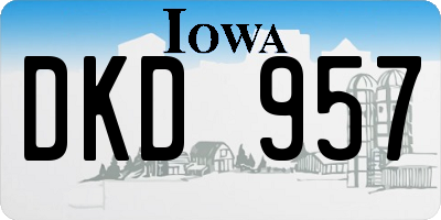 IA license plate DKD957
