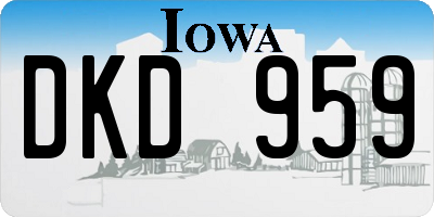 IA license plate DKD959