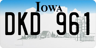 IA license plate DKD961