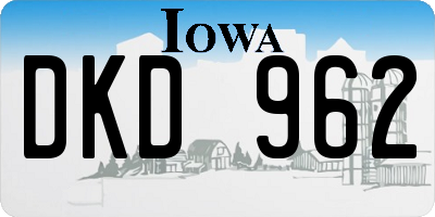 IA license plate DKD962