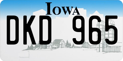 IA license plate DKD965