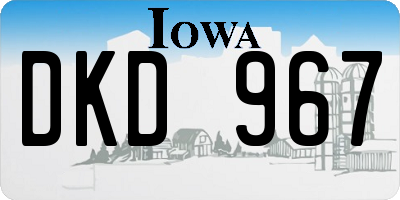 IA license plate DKD967