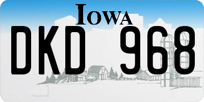 IA license plate DKD968