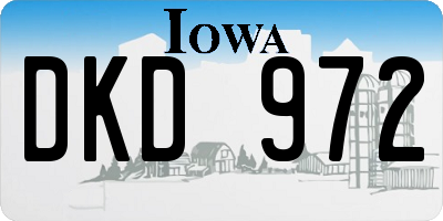 IA license plate DKD972