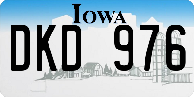 IA license plate DKD976