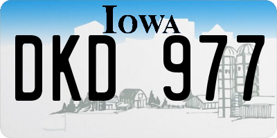 IA license plate DKD977