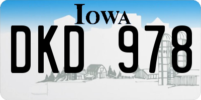 IA license plate DKD978