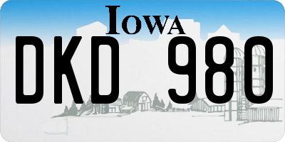 IA license plate DKD980