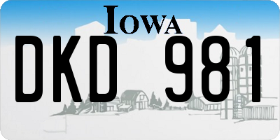 IA license plate DKD981