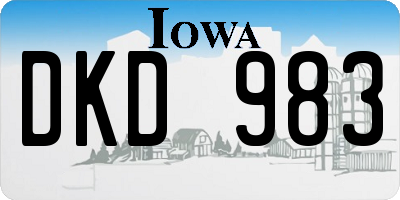 IA license plate DKD983