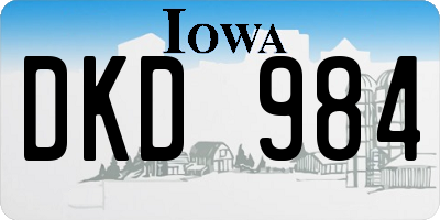 IA license plate DKD984
