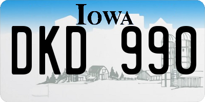 IA license plate DKD990