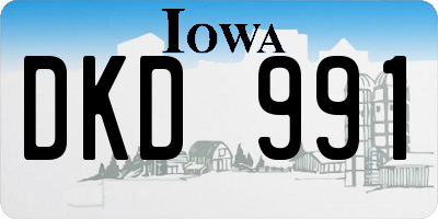 IA license plate DKD991