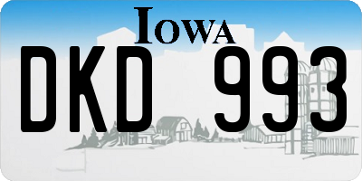 IA license plate DKD993