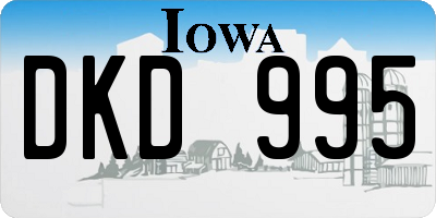 IA license plate DKD995