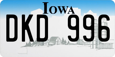 IA license plate DKD996