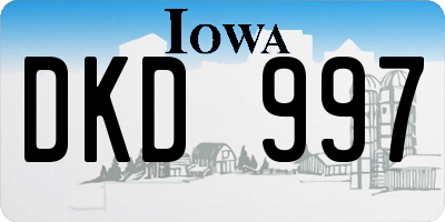 IA license plate DKD997
