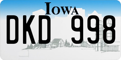 IA license plate DKD998